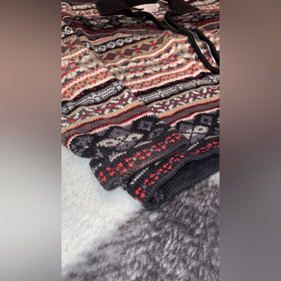 Vintage women’s Medium Carlolina Colours zip up Aztec Cowl neck Sweater EUC - Picture 3 of 12